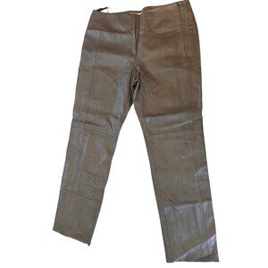 NWT Grey Bagatelle 100% Genuine Leather Straight Leg Pants Sz 14 Vintage Chic